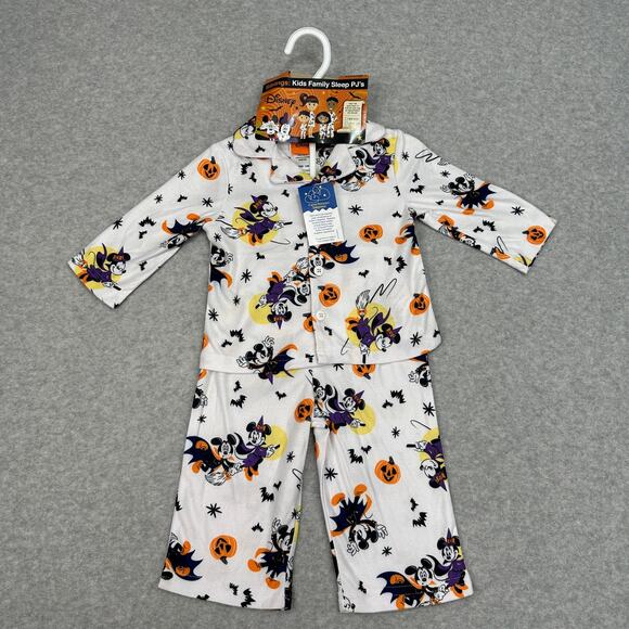 Disney Mickey Mouse Halloween-themed 2 PCs Pajama Set Infant 12M White w/Graphic - Picture 1 of 6